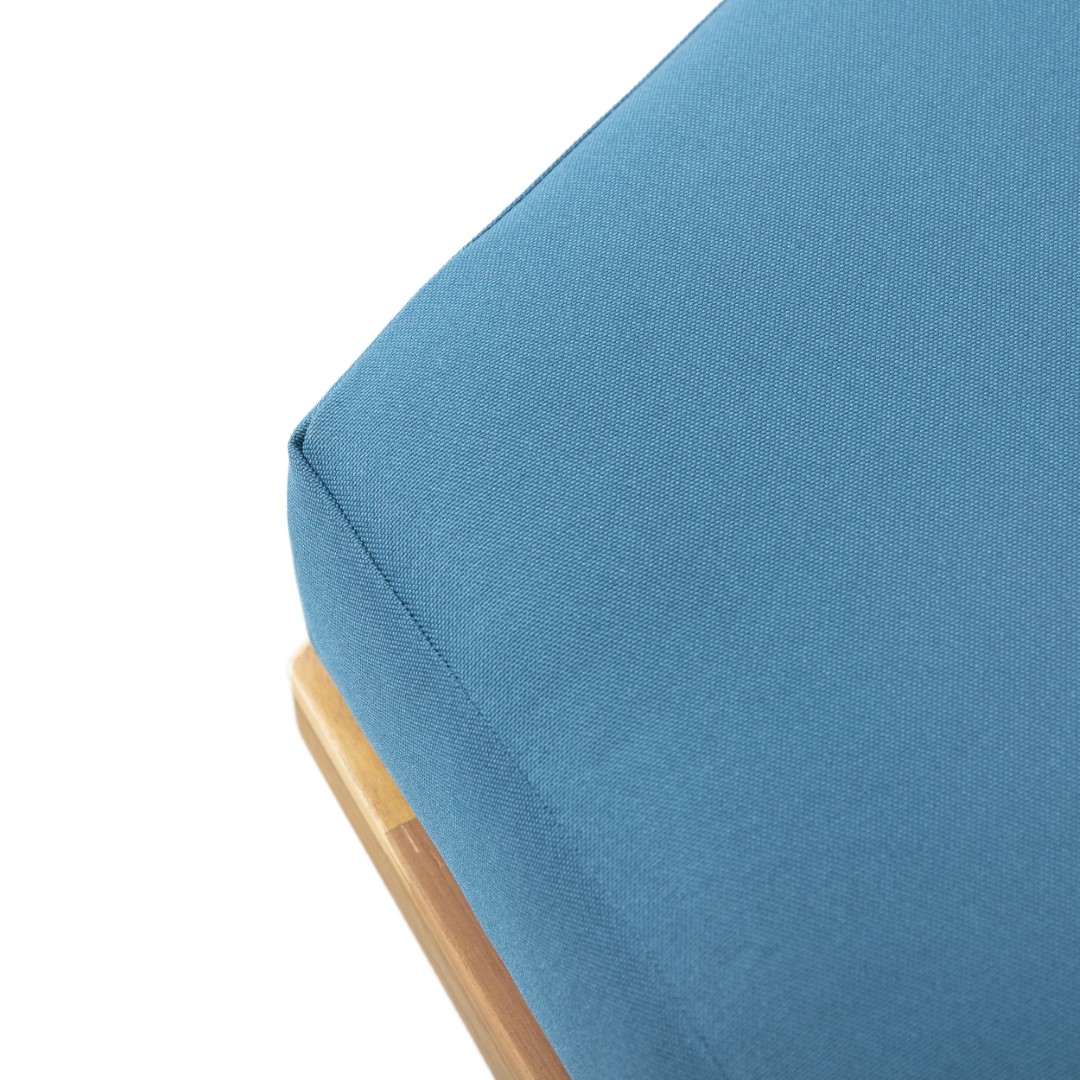 Christopher Knight Home® Mirabelle Two - Person Teal Outdoor Sofa with Acacia Wood Frame and Water - Resistant Cushions