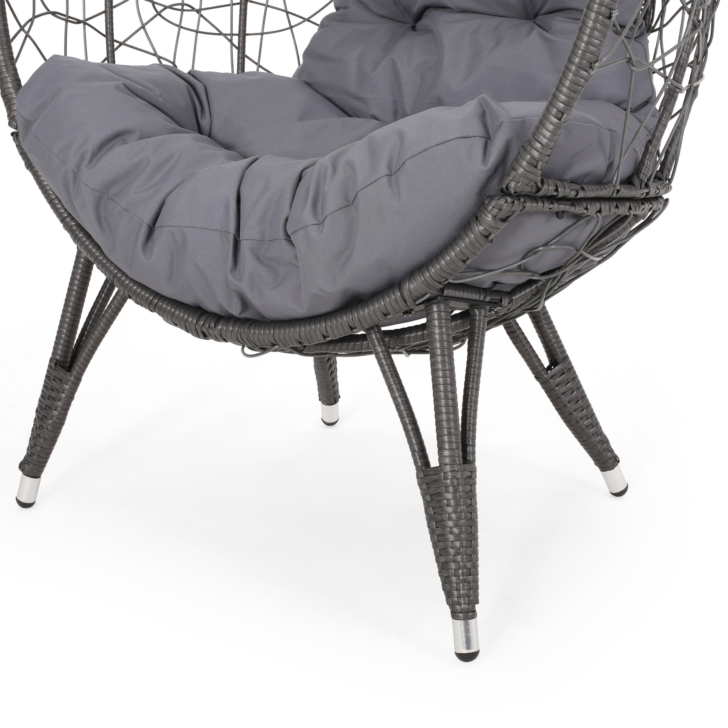 Christopher Knight Home® Stylish Gianni Teardrop-shaped Outdoor Wicker Chair with Comfortable Cushion - A Perfect Seating Option for Outdoor Spaces
