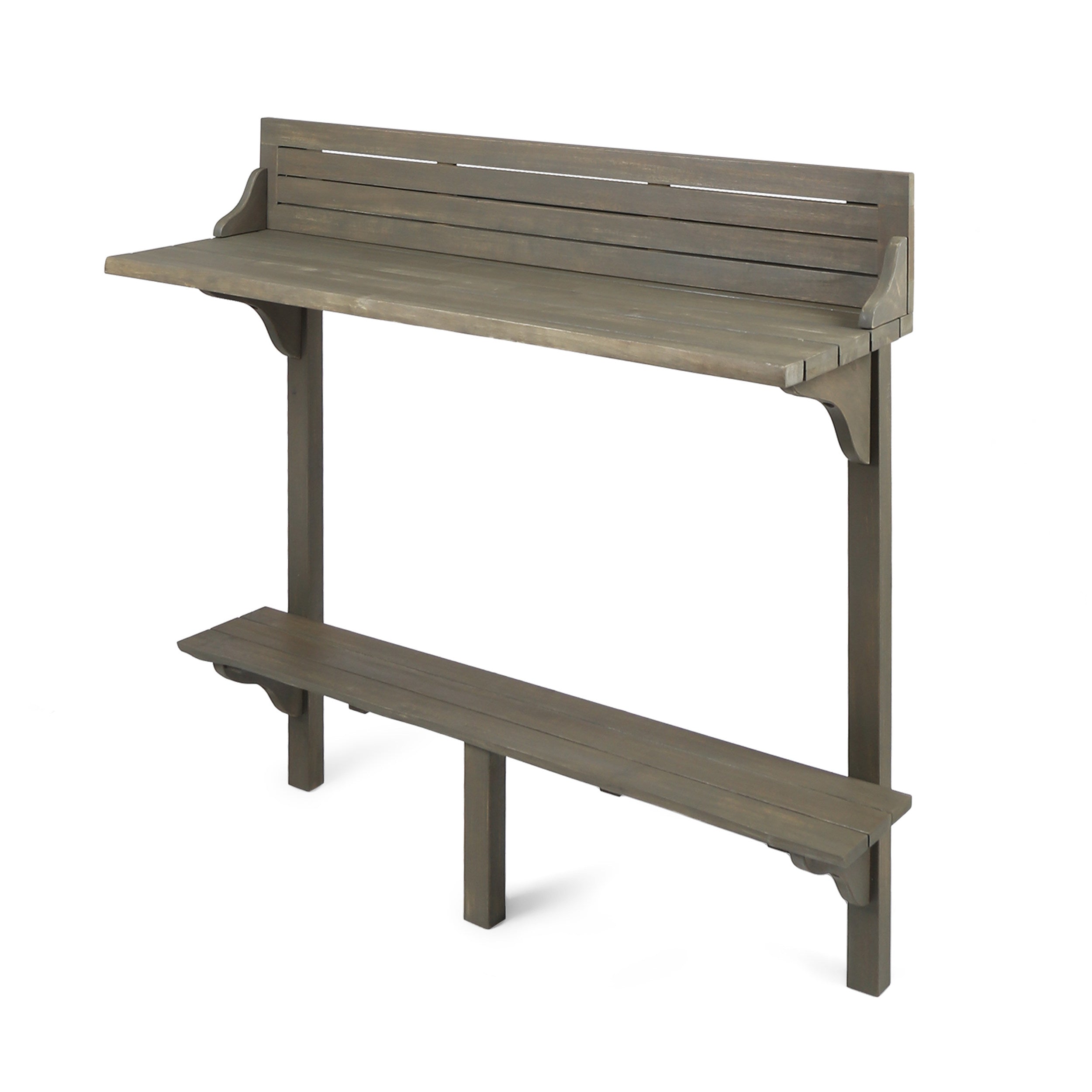 Christopher Knight Home® Caribbean-Style Grey Outdoor Acacia Wood Balcony Bar Table