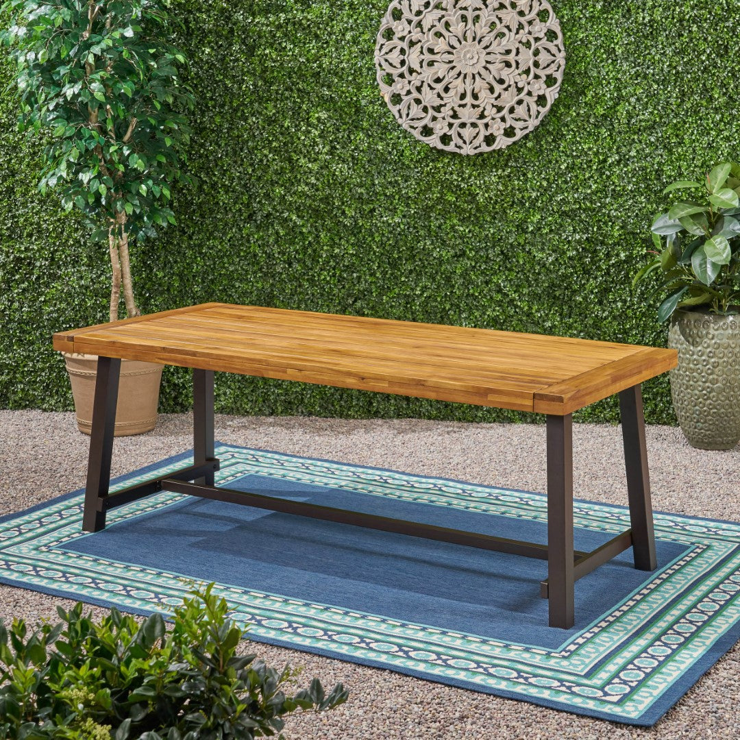 Christopher Knight Home® Carlisle Teak and Rustic Metal Outdoor 8 - Seater Wooden Dining Table