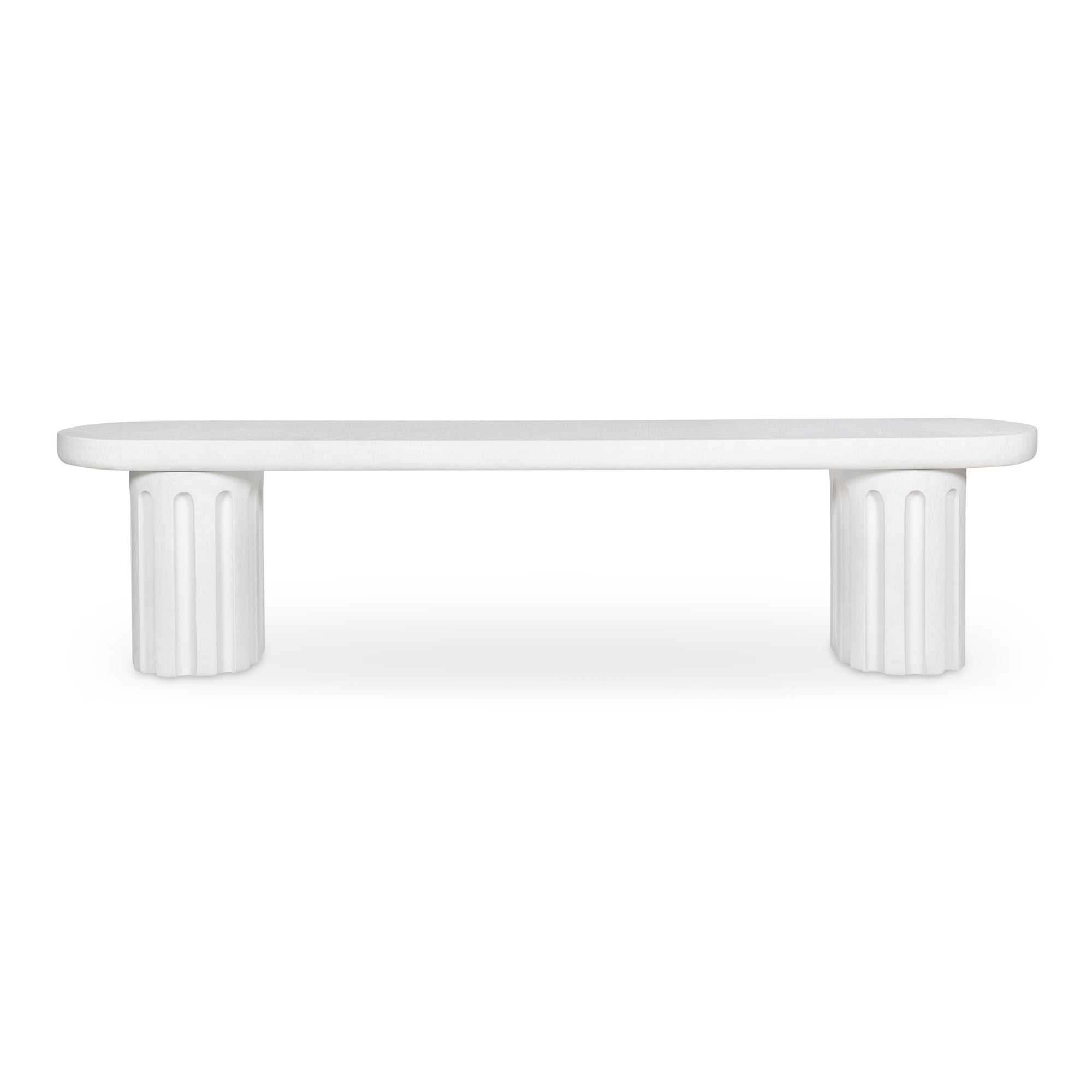 Eris Outdoor Dining Bench - Unique Fluted Design in Glass Fiber Reinforced Concrete for Stylish Spaces