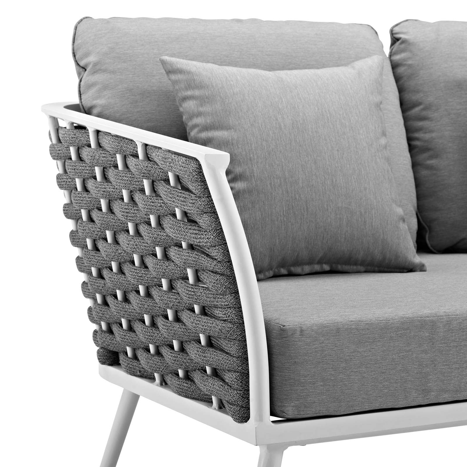 Stance Modern Outdoor Patio Sofa Set with All-Weather Cushions and Aluminum Frame for Relaxing Gatherings