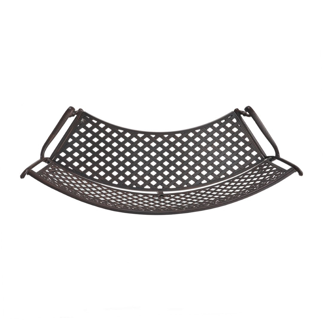 Christopher Knight Home® Tahoe Sector Outdoor Curved Loveseat Bench in Copper - Sturdy Aluminum, Diamond - Cross Design, 65x27x32.75