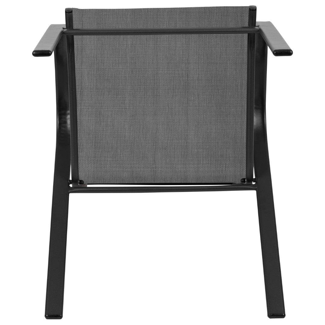 Commercial-Grade Outdoor Stackable 4-Pack Patio Chairs with Flex Comfort Material and Sturdy Metal Frame