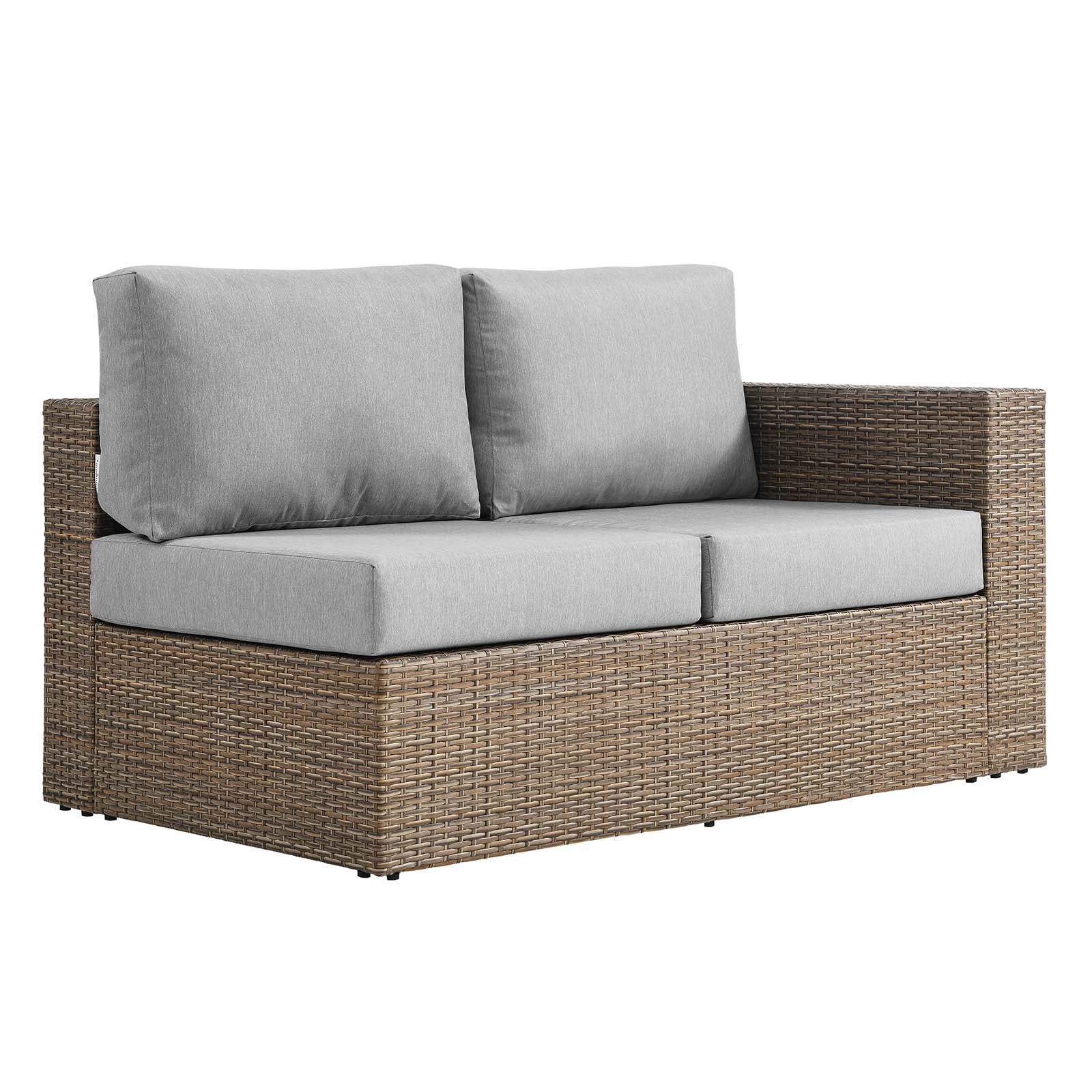 Convene Outdoor Patio 4-Piece Furniture Set - Elegant Synthetic Rattan Weave Design, All-Weather Resistant Cushions and Tempered Glass Top Table for Outdoor Spaces