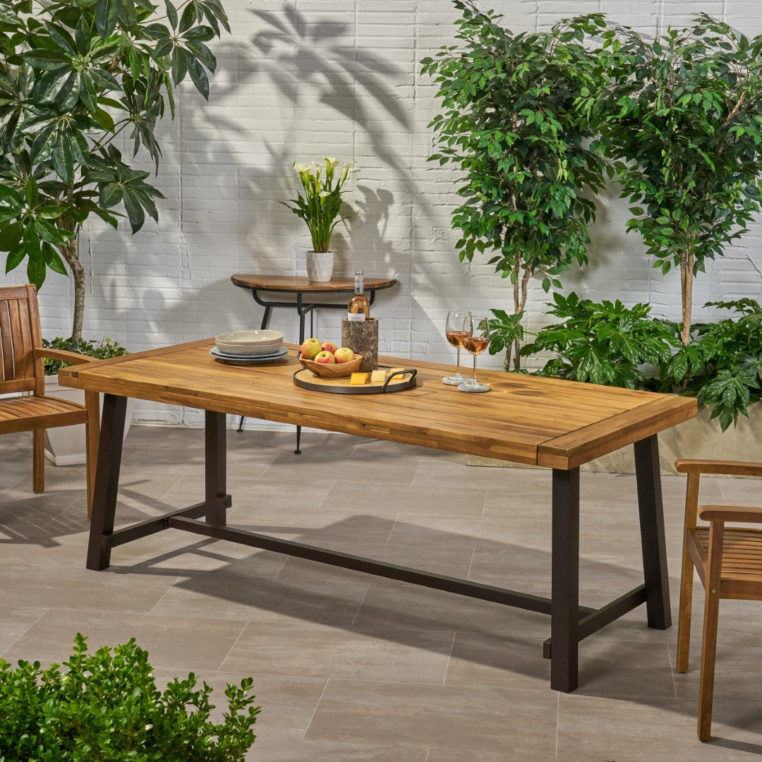 Christopher Knight Home® Carlisle Teak and Rustic Metal Outdoor 8 - Seater Wooden Dining Table