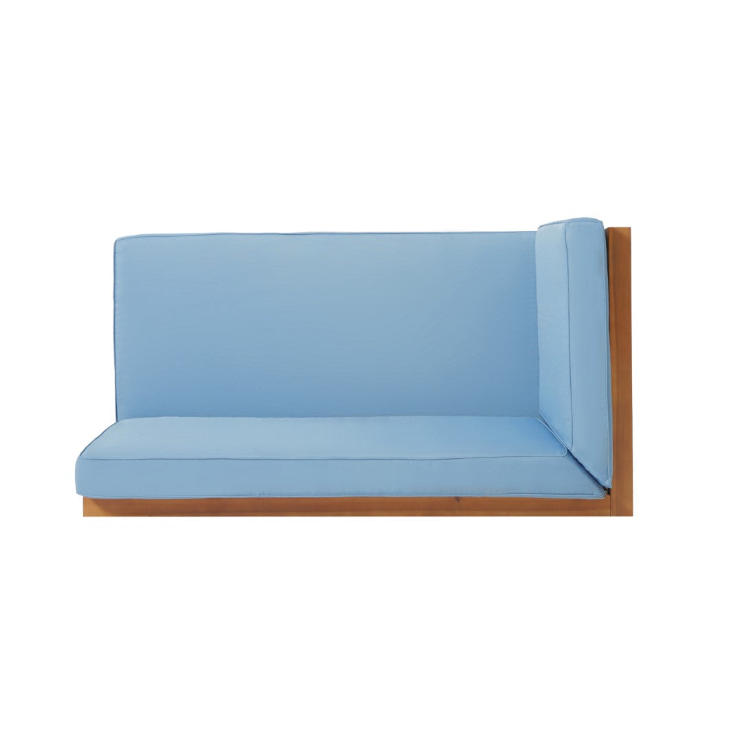 Christopher Knight Home® Blue Brava X-Back Corner Bench Set Including a Coffee Table for Outdoor Use