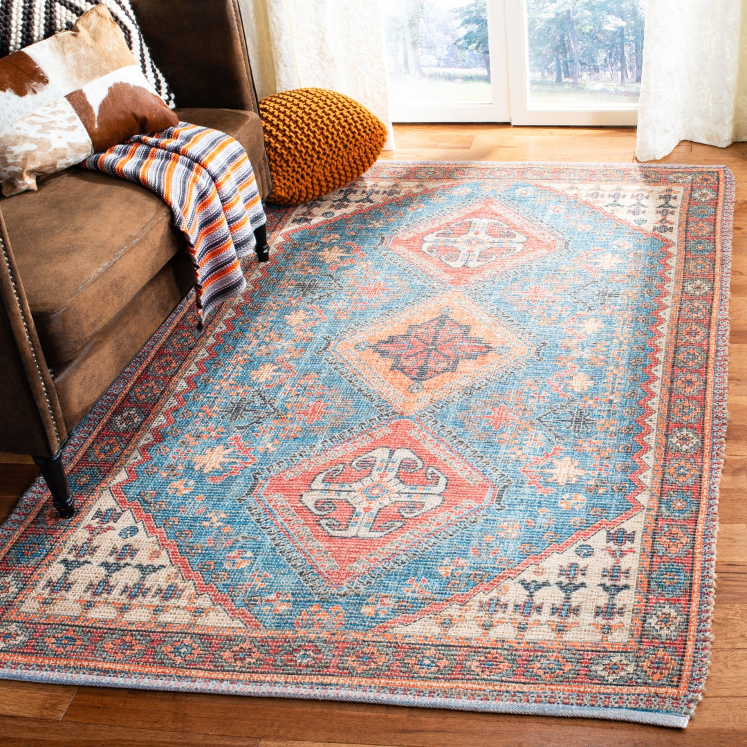 Luxurious Hand - Loomed Saffron Rug: 80% Polyester, 20% Cotton for Stylish Home Decor