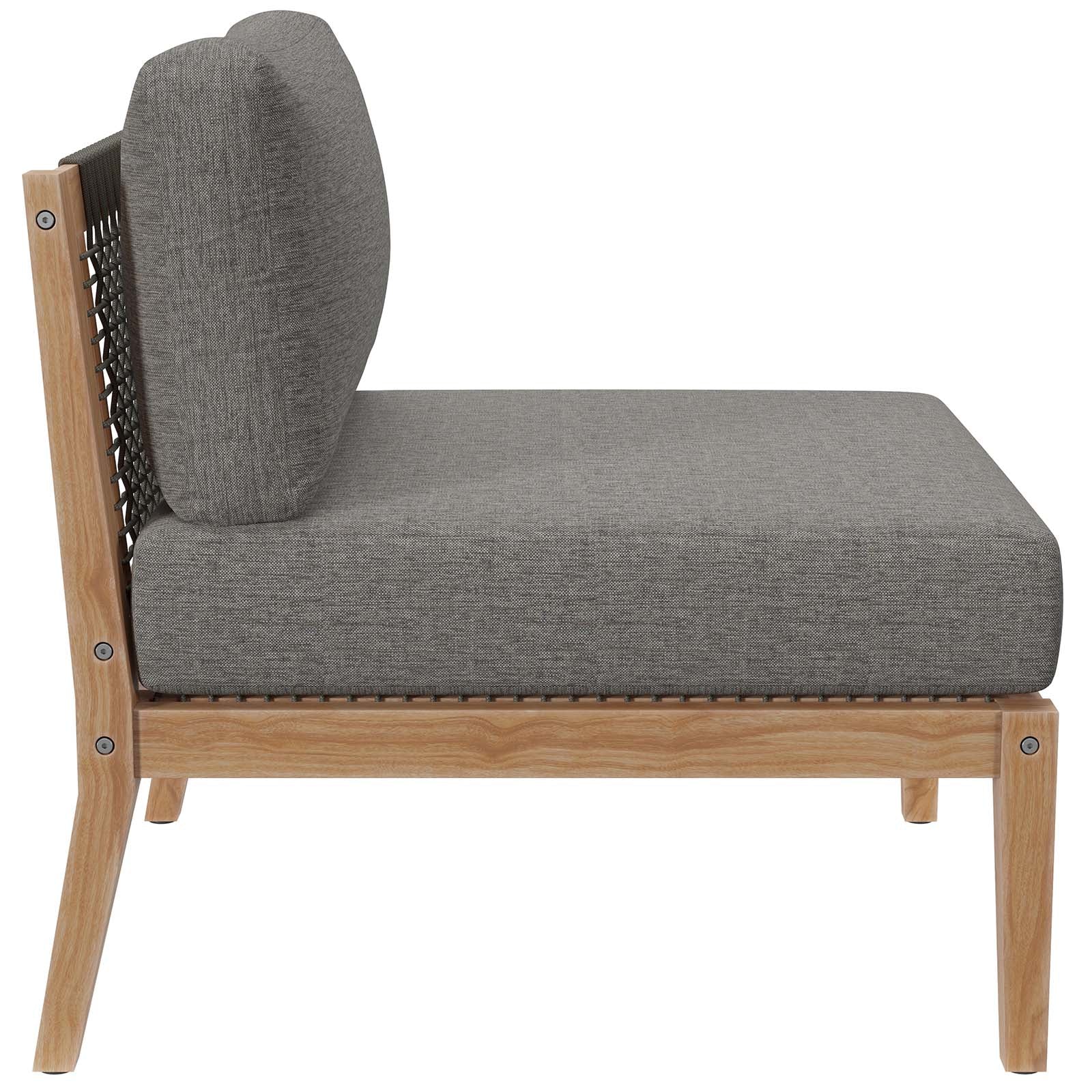Clearwater Premium Teak Outdoor Patio Sofa with Stylish Rope Webbing and Comfort Cushions