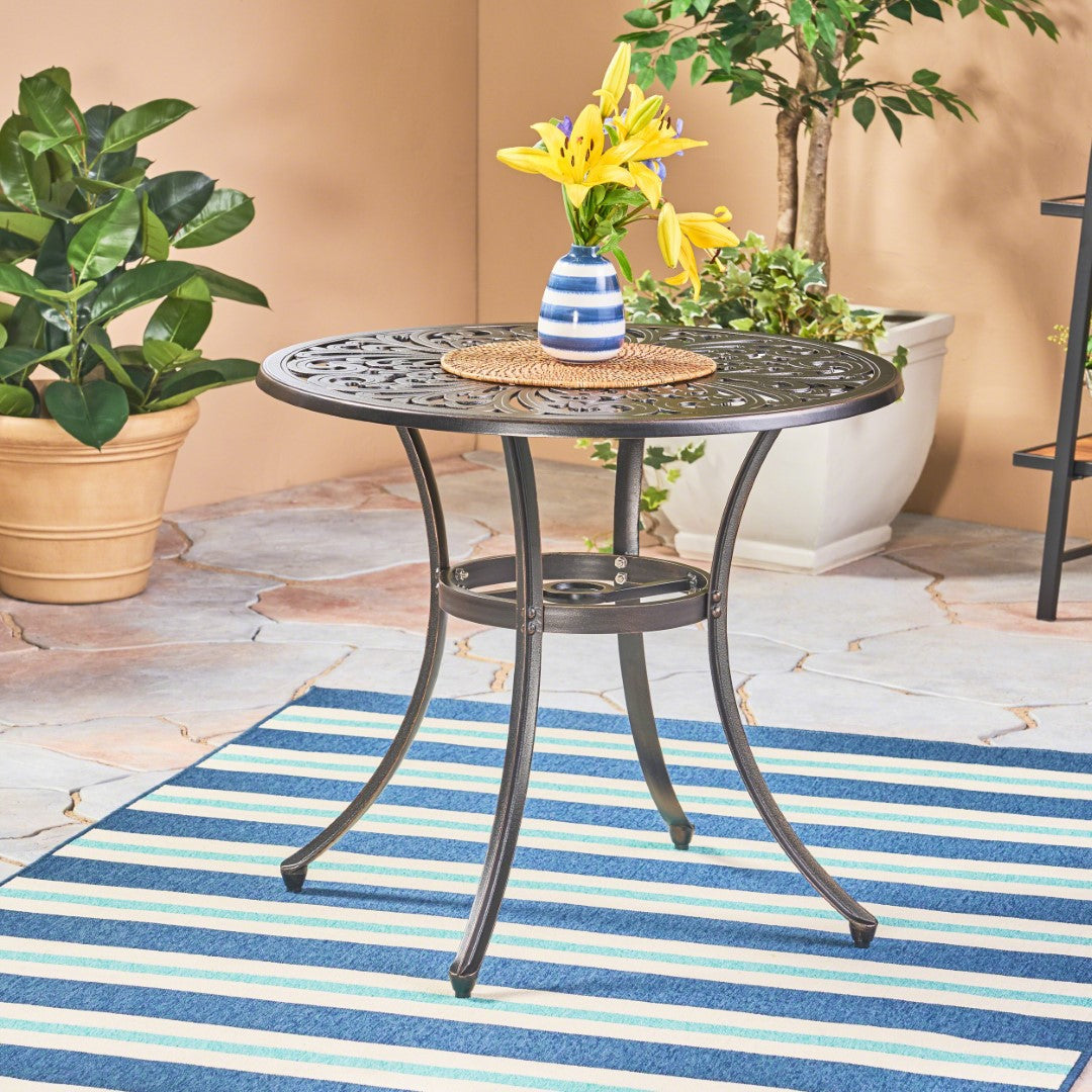 Christopher Knight Home® Vintage Vigo Outdoor Dining Table - Shiny Copper Finish, Aluminum Frame