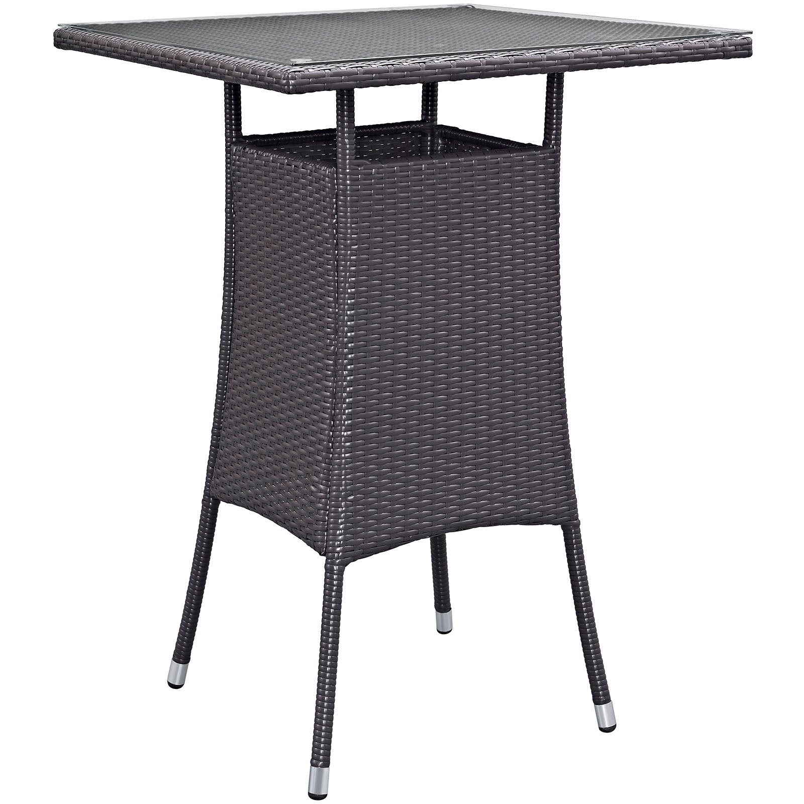 Convene 5-Piece Stylish Synthetic Rattan Weave Outdoor Patio Pub Set for Various Entertaining Occasions