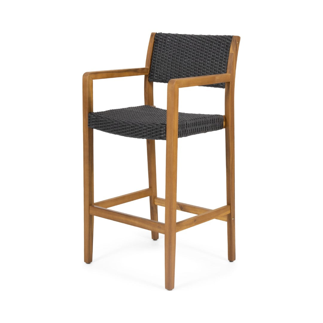 Christopher Knight Home® Genesee 2 - Piece Set of Premium Outdoor Acacia Wood Barstools with Wicker
