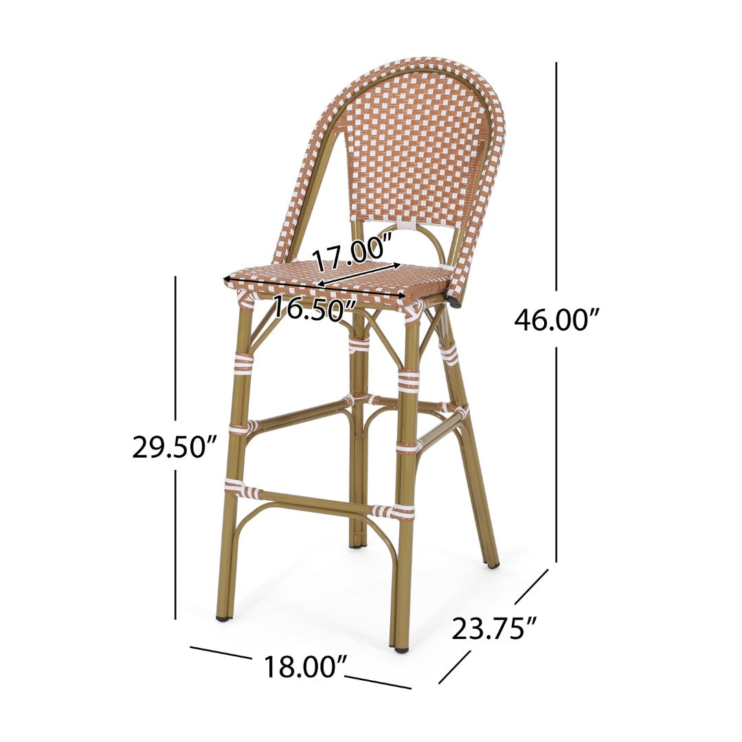 Christopher Knight Home® 2-Piece Set of French-Style Aluminum Outdoor Barstools
