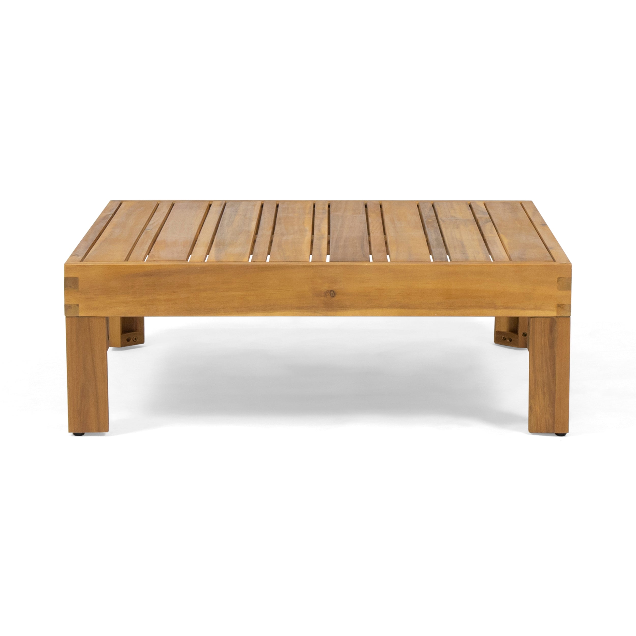 Christopher Knight Home® Oana Outdoor Red Corner Bench and Coffee Table Set Crafted from Acacia Wood with Water-Resistant Cushions
