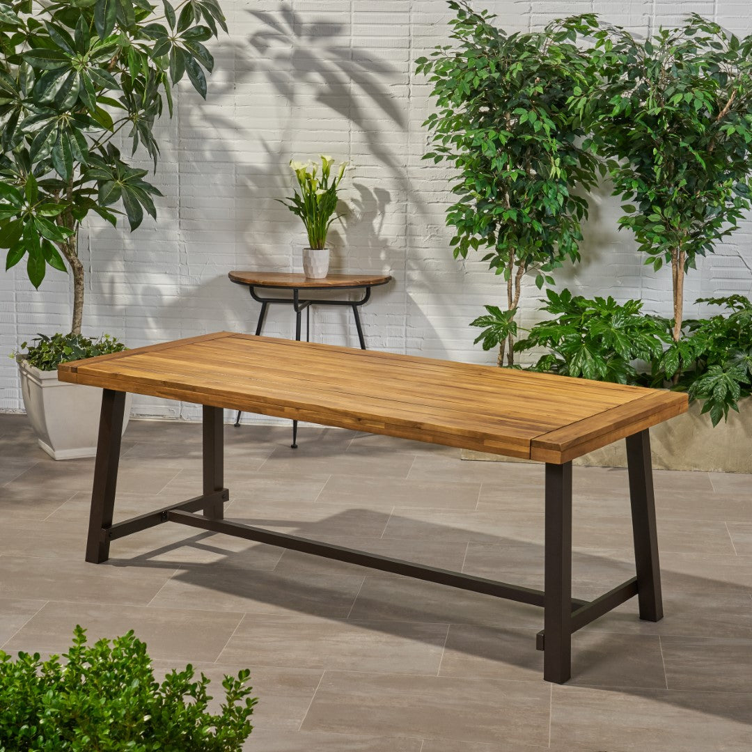 Christopher Knight Home® Carlisle Teak and Rustic Metal Outdoor 8 - Seater Wooden Dining Table