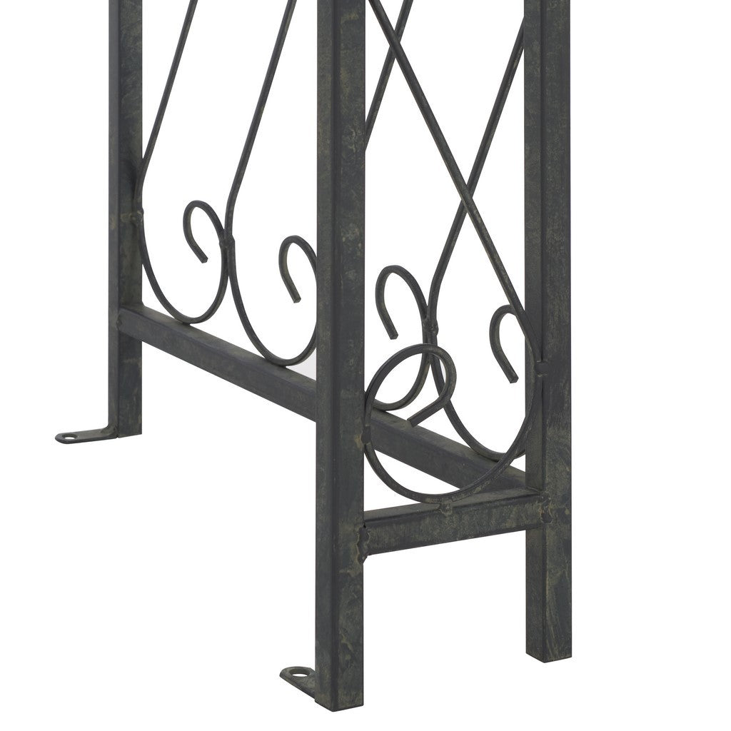Antique White Iron Outdoor Arch for Enchanting Secret Gardens and Floral Decor