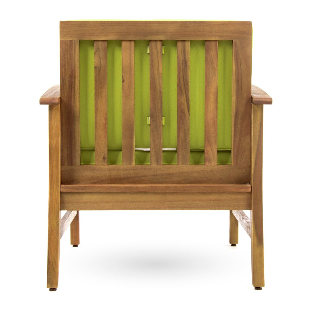 Christopher Knight Home® Perla 2 - Piece Green Club Chairs in Durable Acacia Wood with Slat Design