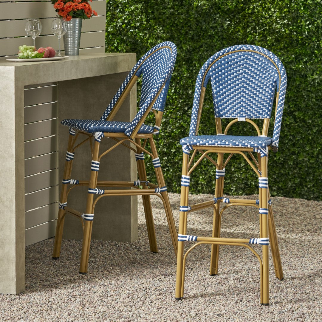 Christopher Knight Home® 2-Piece Set of French-Style Aluminum Outdoor Barstools