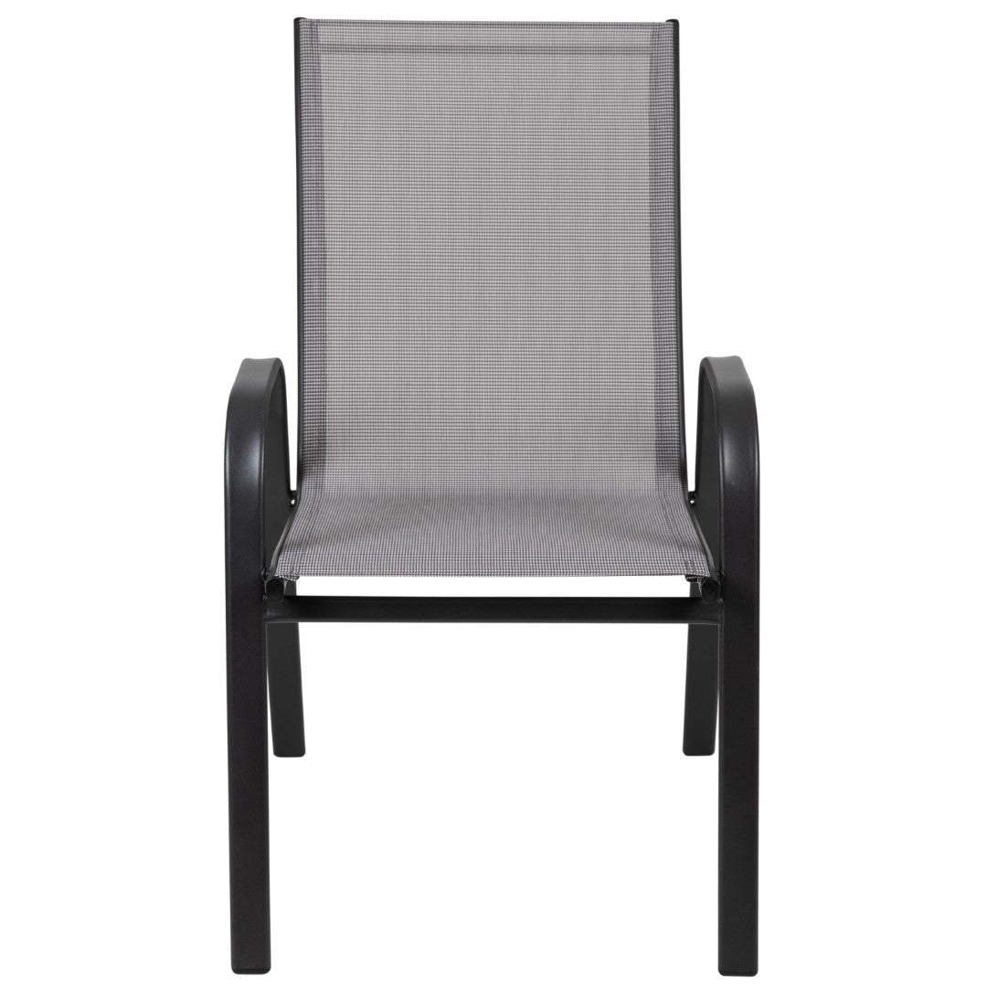 Commercial-Grade Outdoor Stackable 4-Pack Patio Chairs with Flex Comfort Material and Sturdy Metal Frame