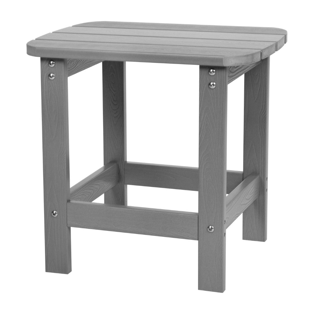 Premium Set of Two All-Weather UV-Resistant Poly Resin Rocking Chairs with an Adirondack Style Side Table for Indoor and Outdoor Use