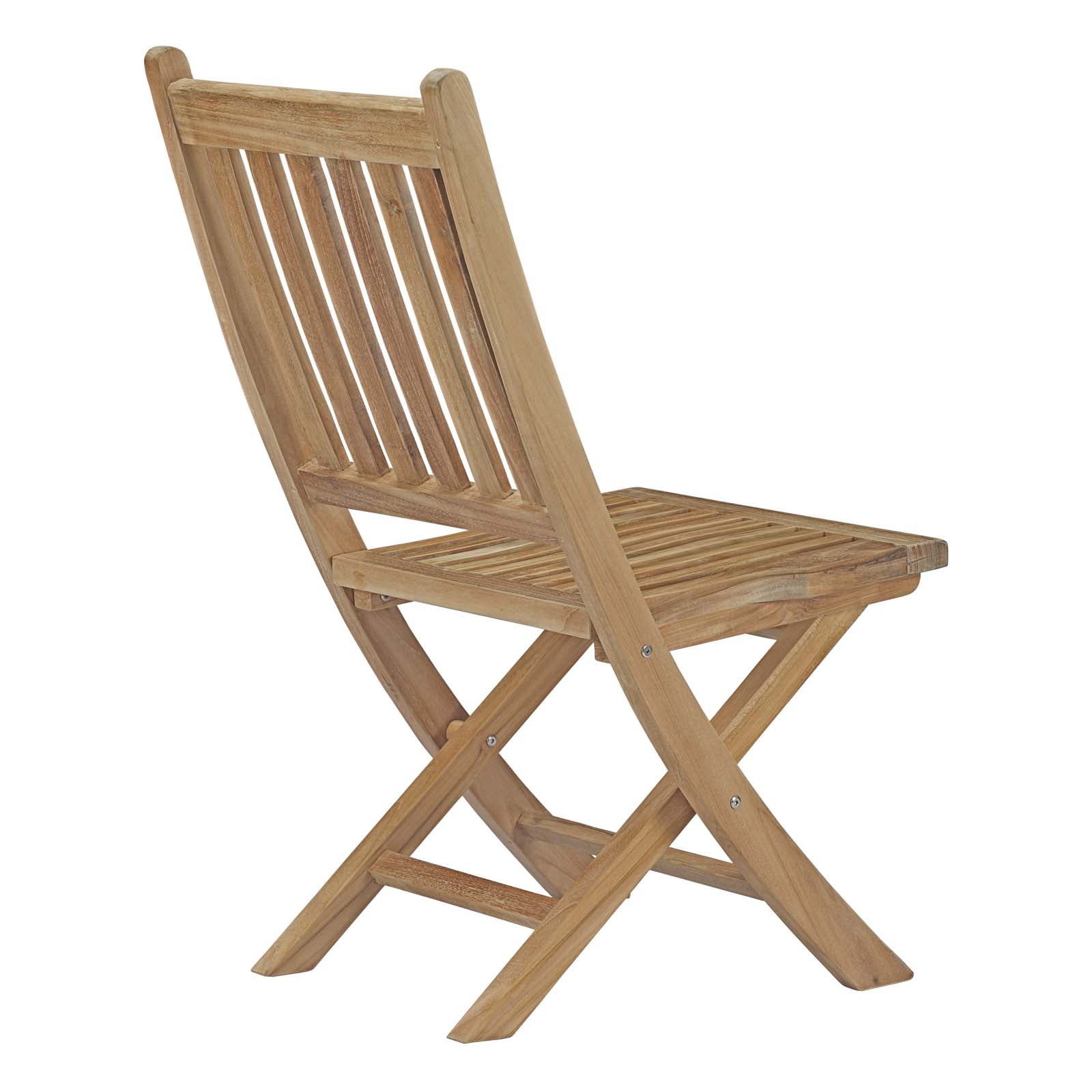 Luxurious Marina Teak Wood Outdoor Patio Folding Side Chair - A Durable, Fashionable and Weather-Resistant Option for Patio Seating