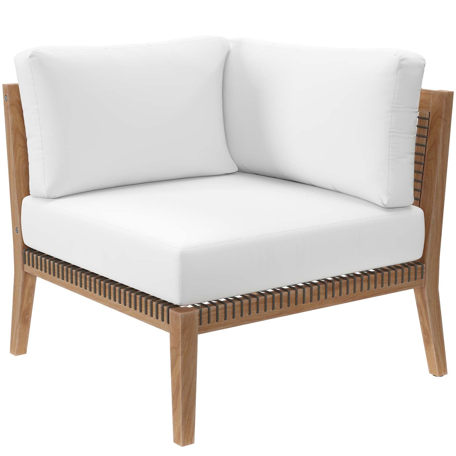 Clearwater Premium Teak Outdoor Patio Sofa with Stylish Rope Webbing and Comfort Cushions