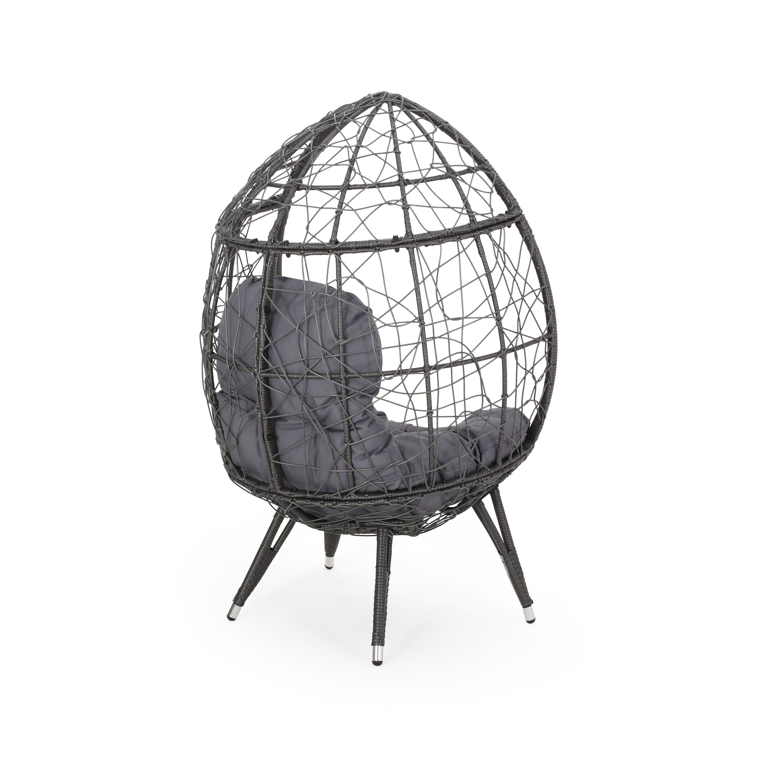 Christopher Knight Home® Stylish Gianni Teardrop-shaped Outdoor Wicker Chair with Comfortable Cushion - A Perfect Seating Option for Outdoor Spaces