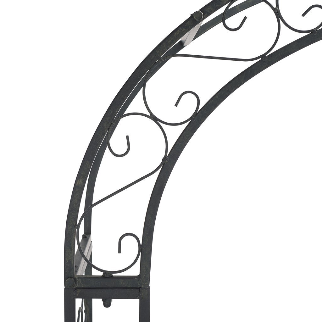 Antique White Iron Outdoor Arch for Enchanting Secret Gardens and Floral Decor
