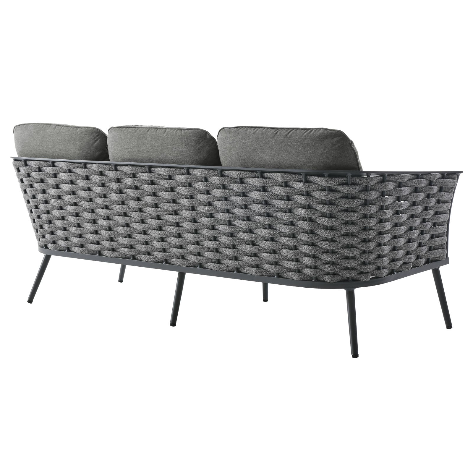 Stance Modern Outdoor Patio Sofa Set with All-Weather Cushions and Aluminum Frame for Relaxing Gatherings