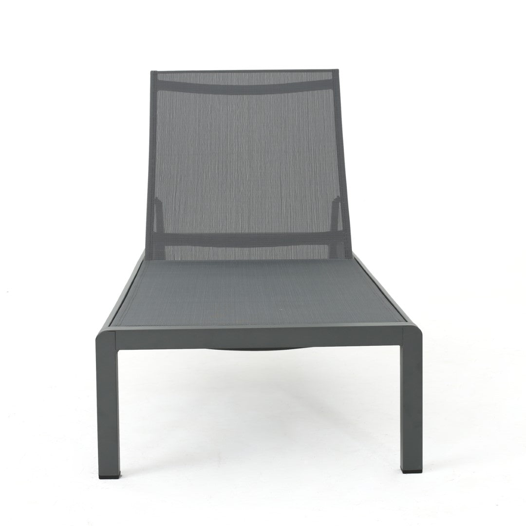 Christopher Knight Home® Grey Outdoor Aluminum Chaise Lounge with Mesh Seat - Cape Coral Style