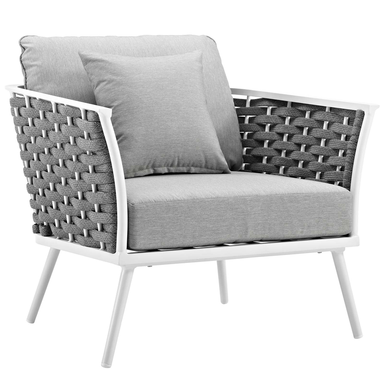 Stance Modern Two-Piece Outdoor Aluminum Sectional Sofa Set Featuring Plush Cushions for the Utmost Comfort