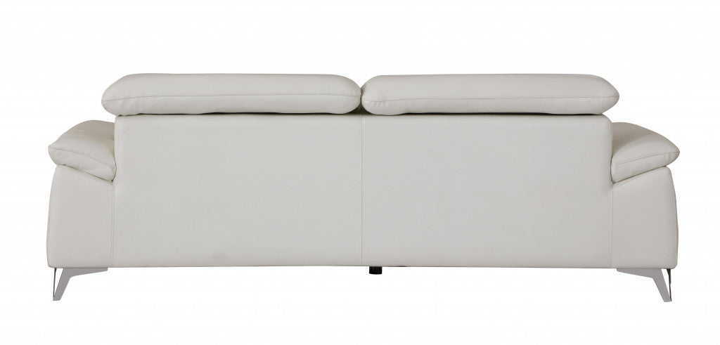 Luxurious 2-Piece Indoor Italian White Leather Seating Set for Stylish Homes