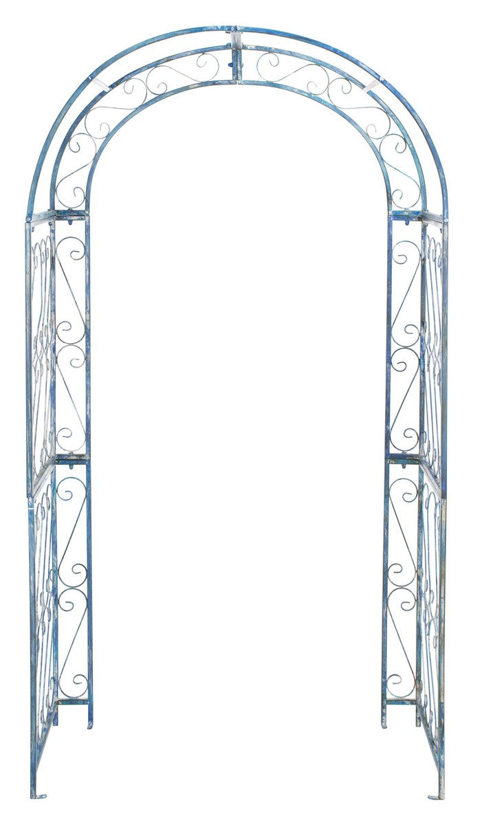Antique White Iron Outdoor Arch for Enchanting Secret Gardens and Floral Decor