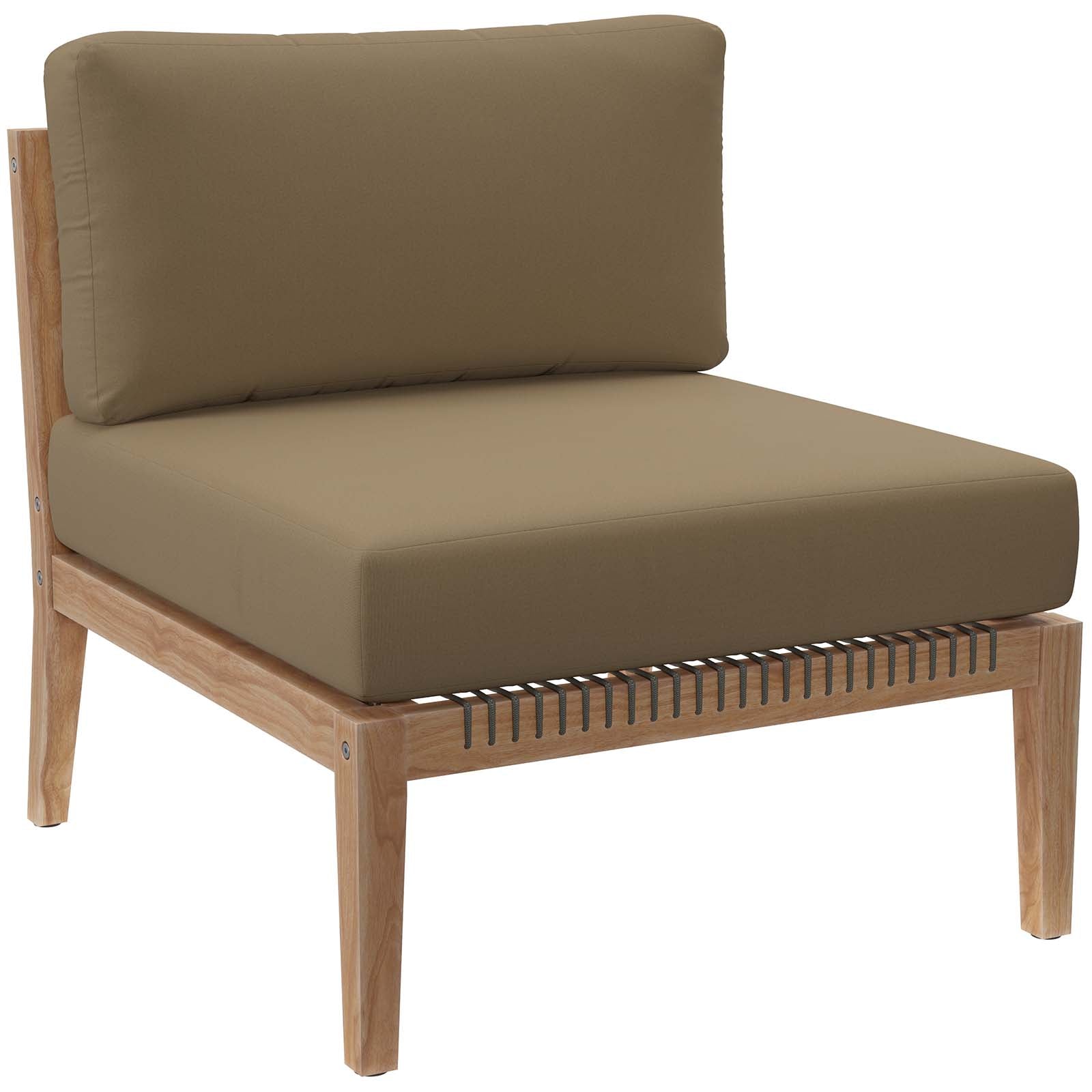 Clearwater Premium Teak Outdoor Patio Sofa with Stylish Rope Webbing and Comfort Cushions