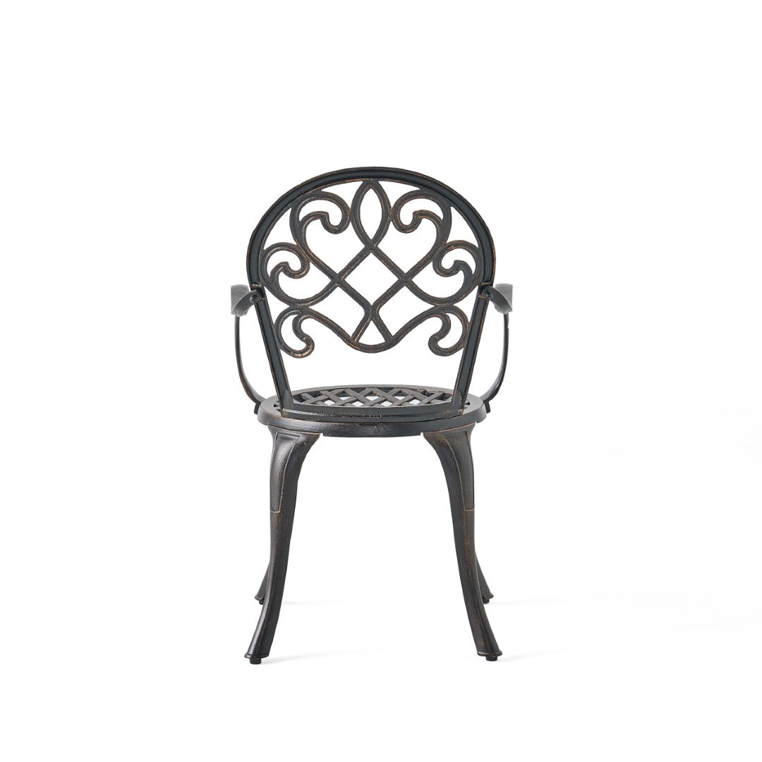 Christopher Knight Home® Angeles Outdoor Cast Aluminum Bistro Dining Set with Integrated Ice Bucket for Al Fresco Meals