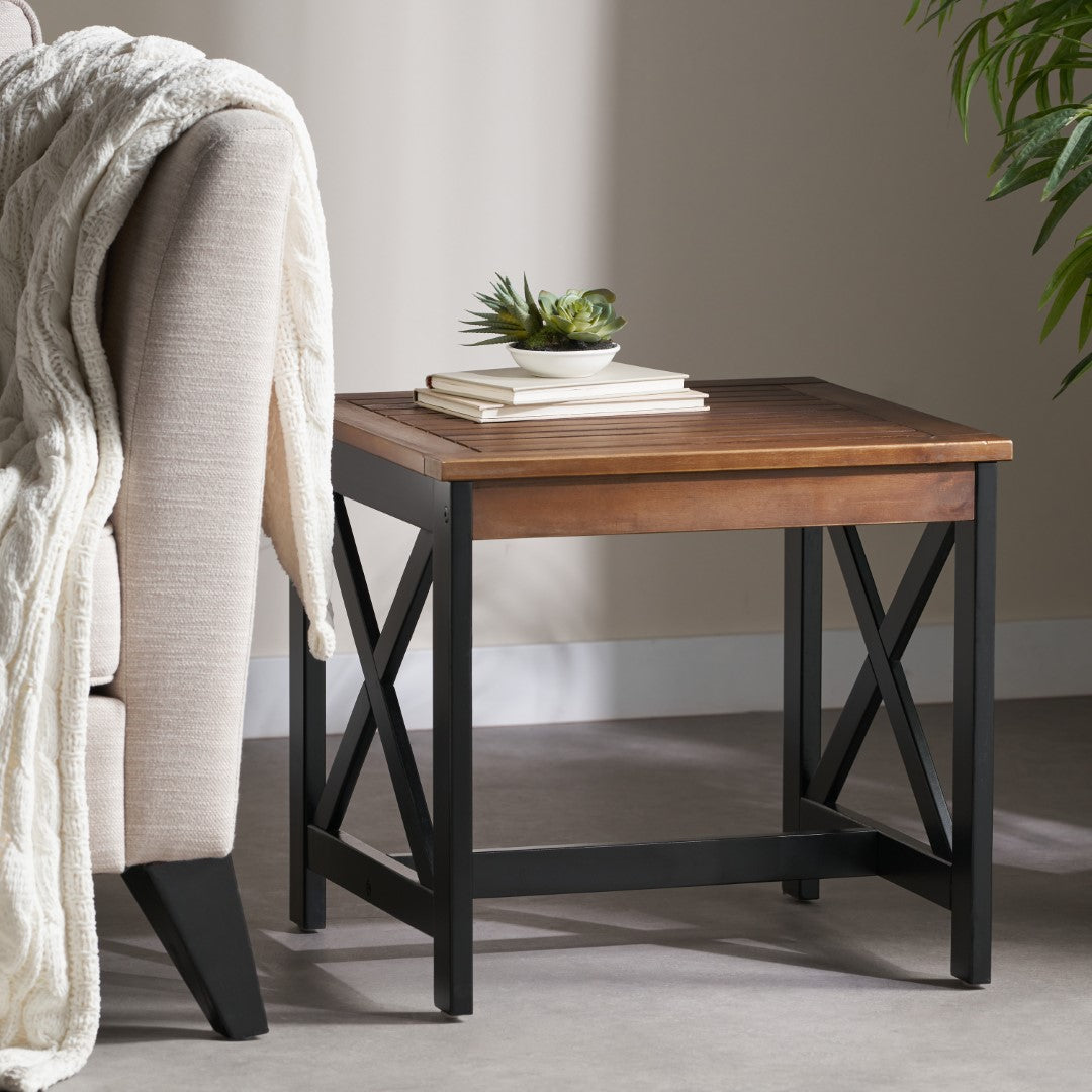 Christopher Knight Home® Stylish Two-Tone Acacia Wood Modern Farmhouse End Table