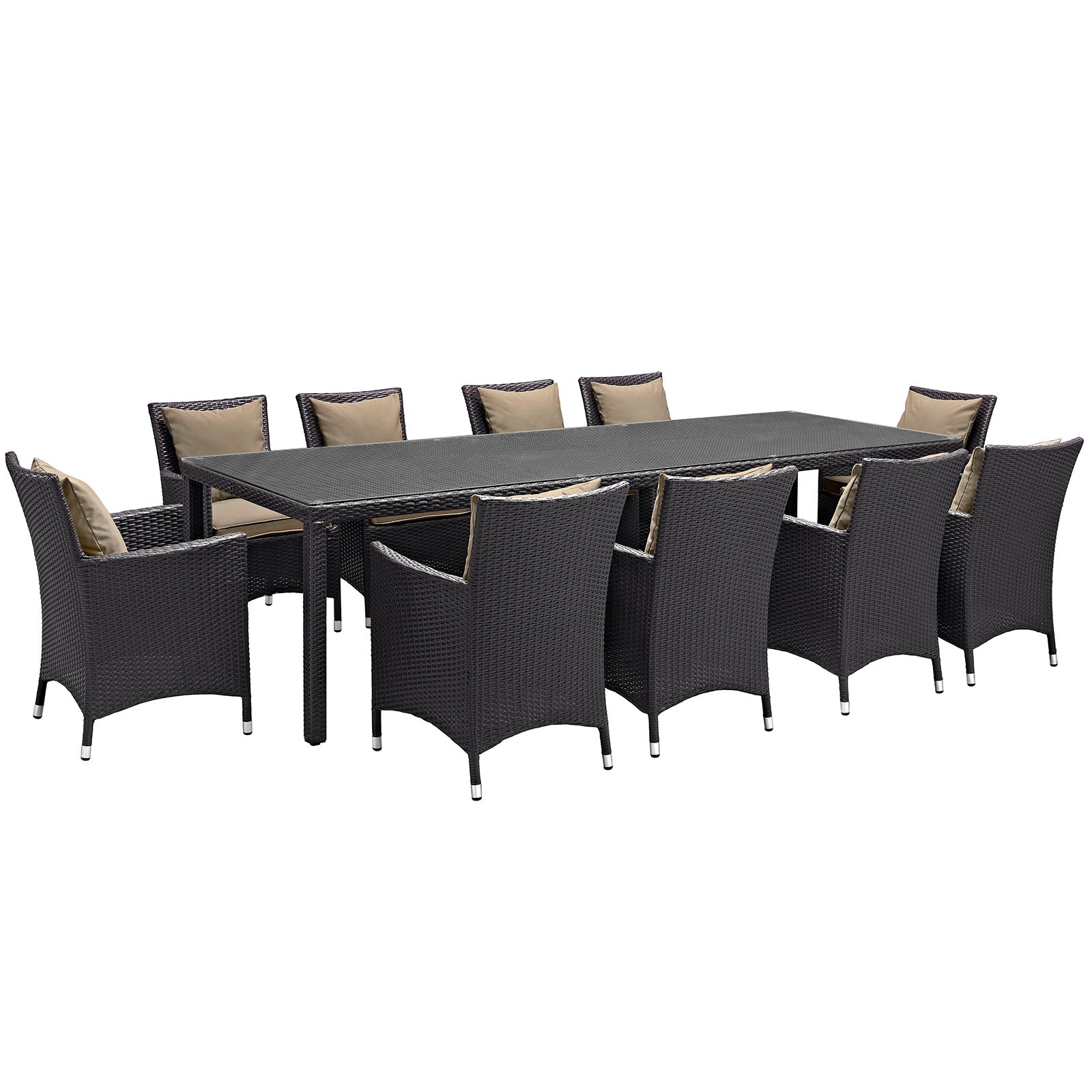 Convene All-Weather 11-Piece Outdoor Patio Dining Sectional Set for Elegant Gatherings and Ultimate Comfort