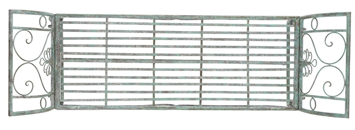 Adina Wrought Iron Outdoor Garden Bench with Victorian Elegance and Intricate Scrolls