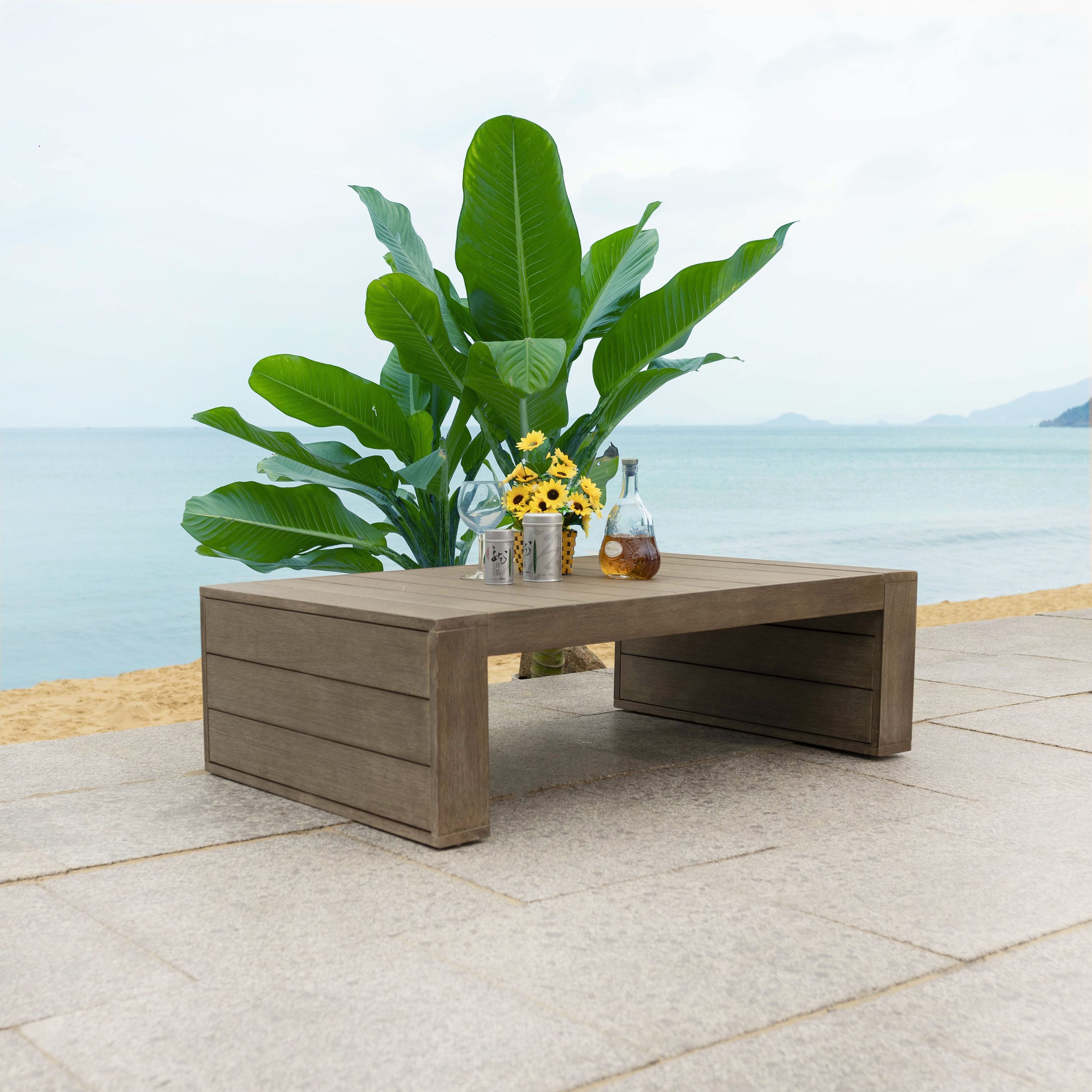 Santiago Eucalyptus Outdoor Coffee Table - Durable and Elegant for Your Patio