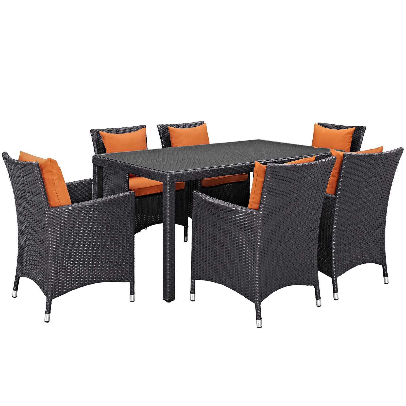 Convene 7-Piece All-Weather Outdoor Dining Set with Stylish Rattan and Durable Cushions