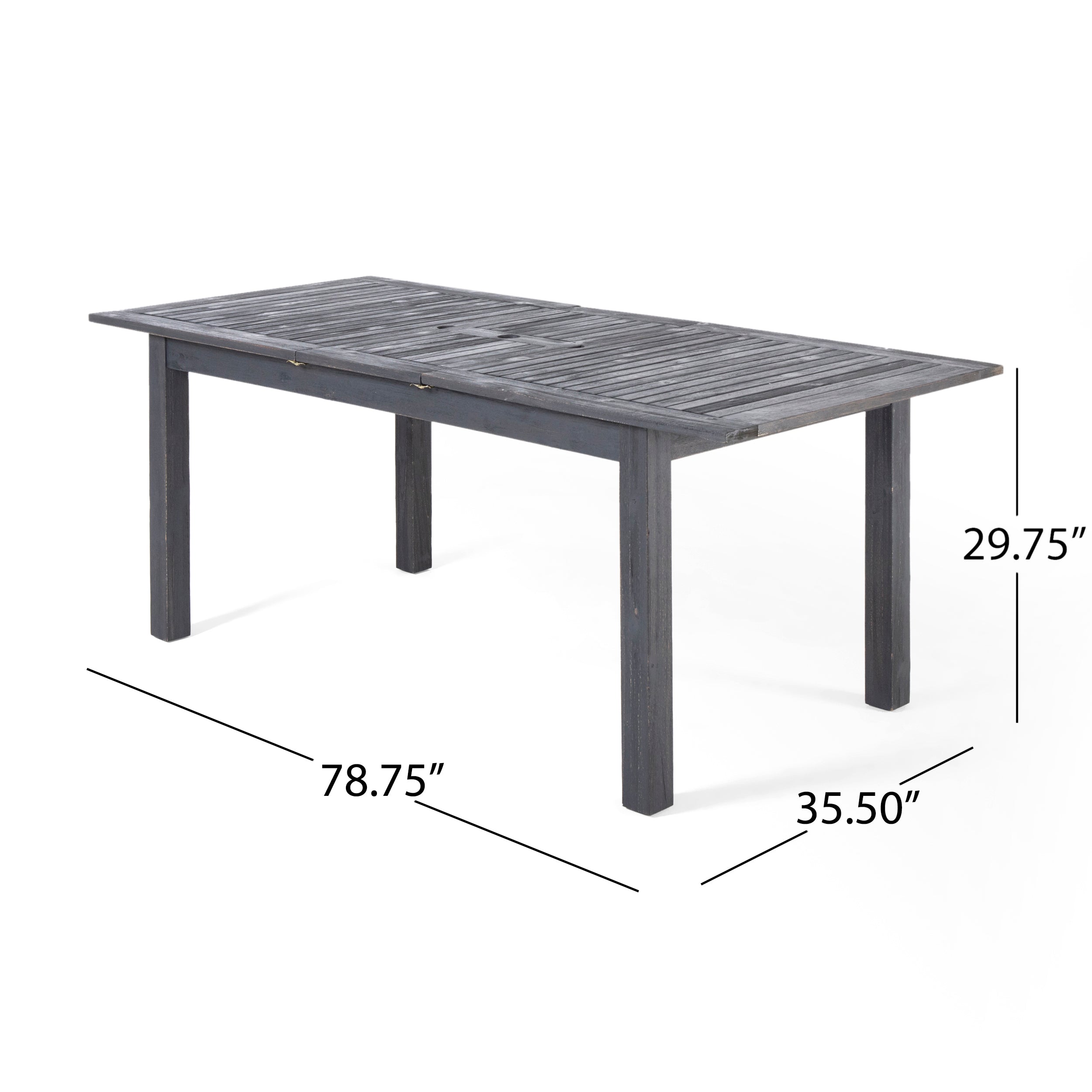 Christopher Knight Home® Dark Gray Expandable Acacia Wood Outdoor Dining Table
