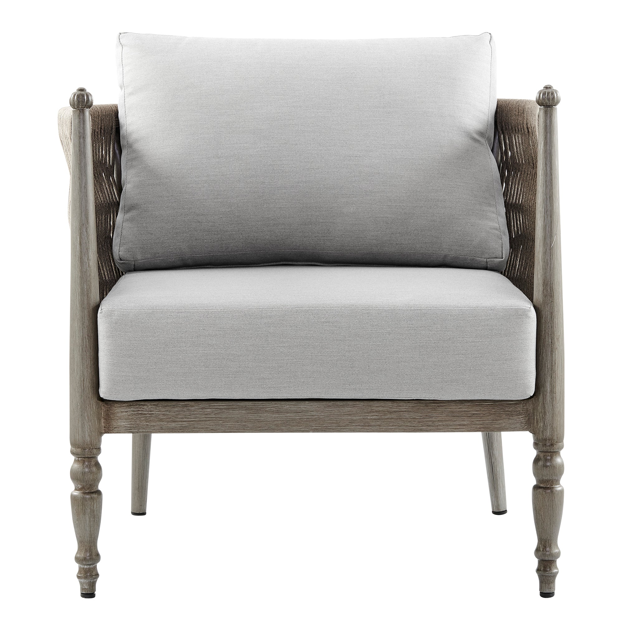 Safari 4-Piece Outdoor Conversation Set with Beige Cushions, Crafted from Wicker and Aluminum, Boasting UV-Resistant Comfort for Outdoor Relaxation