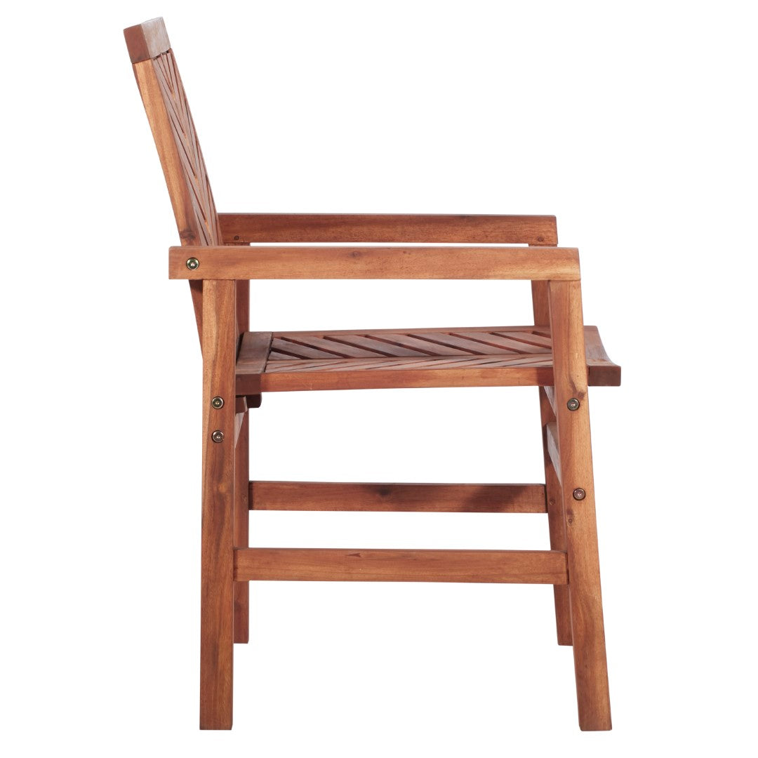 Stylish Outdoor Patio Wood Chairs - A Set of Two Acacia Hardwood Seats for Relaxing and Enjoying the Outdoors