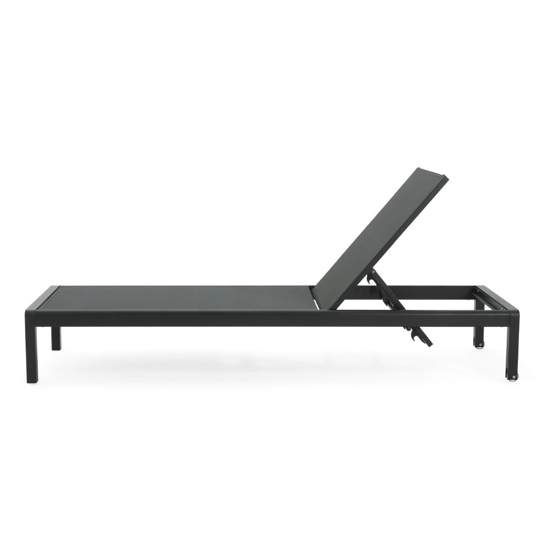 Christopher Knight Home® Cape Coral Premium 2-Piece Outdoor Black Chaise Lounge Set for Relaxing