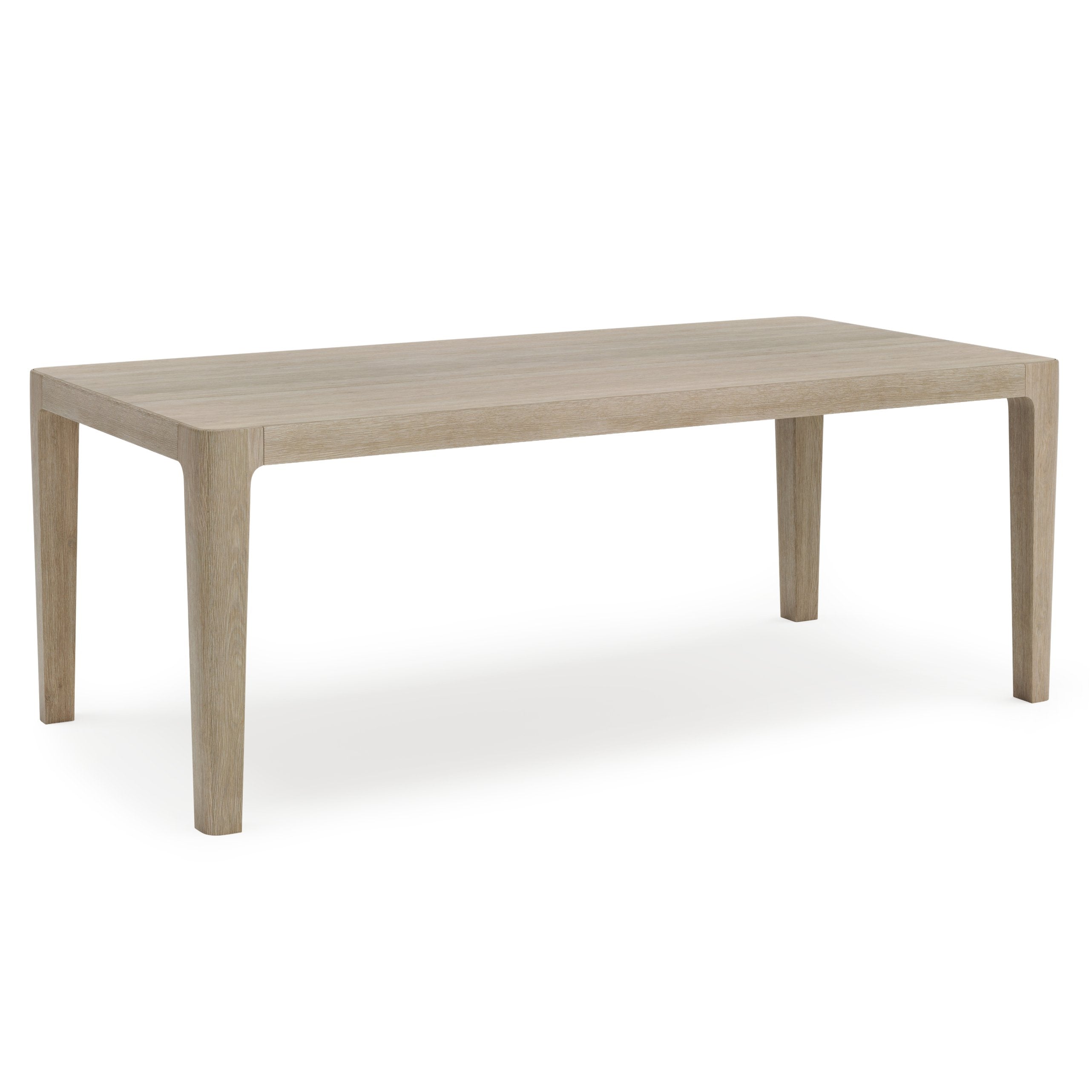 Edenton Teak Modern Outdoor Dining Table with Slatted Top and Rounded Corners