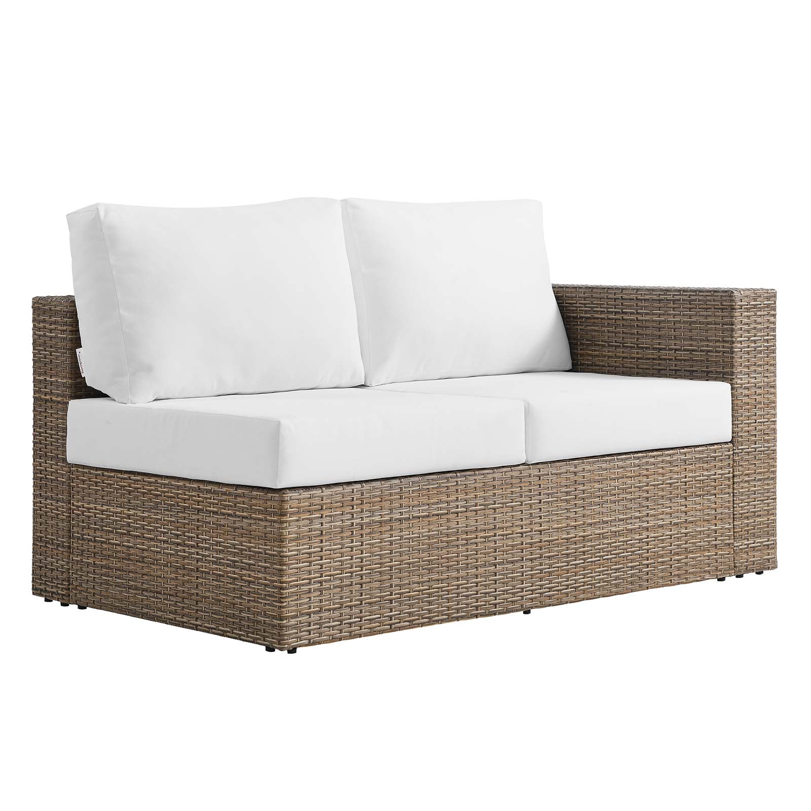 Convene Outdoor Patio 4-Piece Furniture Set - Elegant Synthetic Rattan Weave Design, All-Weather Resistant Cushions and Tempered Glass Top Table for Outdoor Spaces