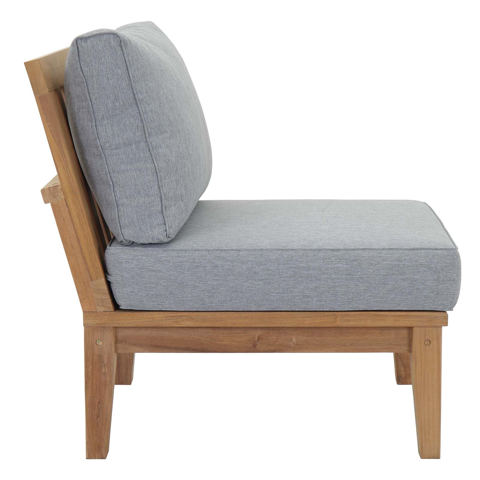 Marina Teak Wood Outdoor Patio Sofa Sectional Set - Sturdy and Weatherproof Design Ideal for Your Patio Relaxation