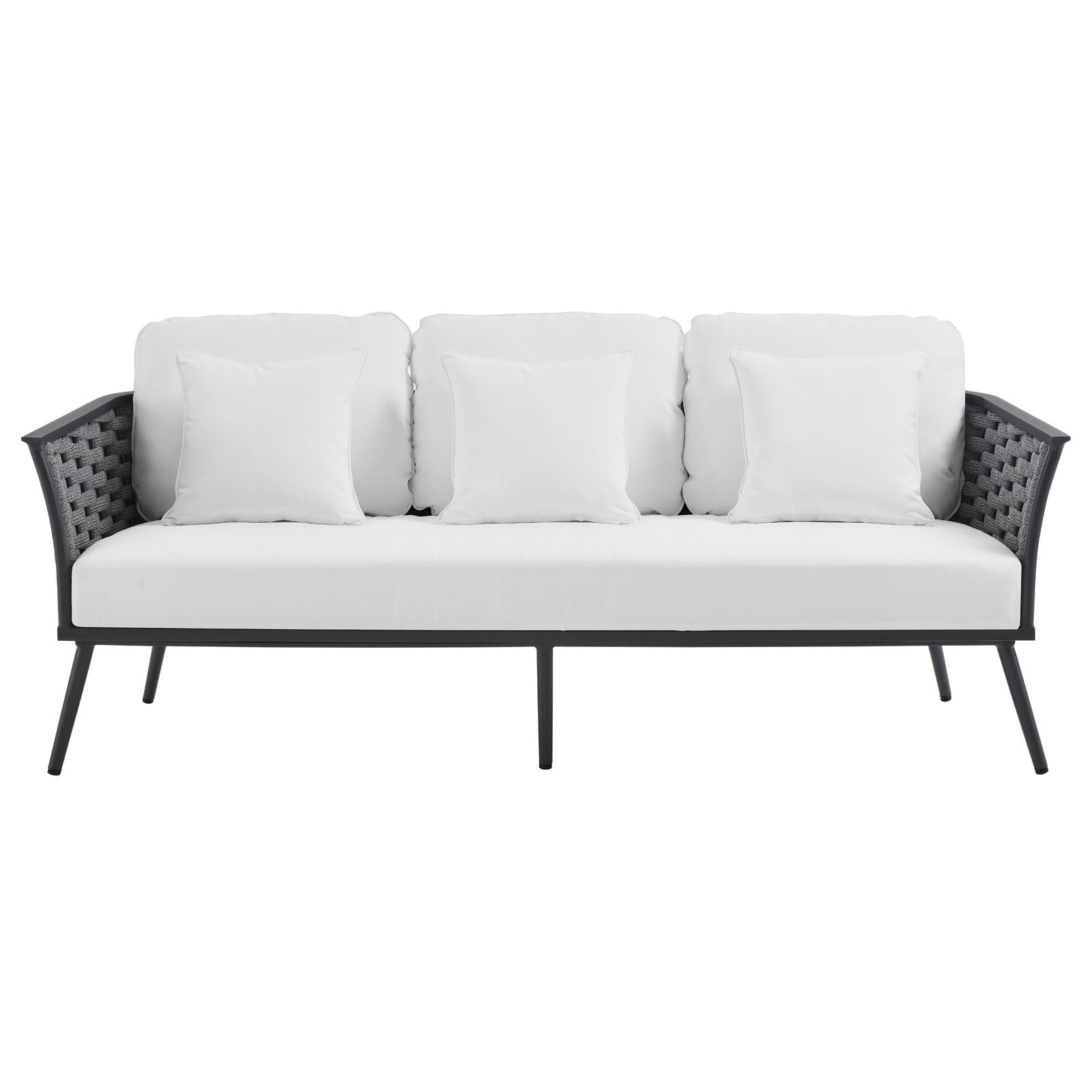 Stance Modern Outdoor Patio Sofa Set with All-Weather Cushions and Aluminum Frame for Relaxing Gatherings