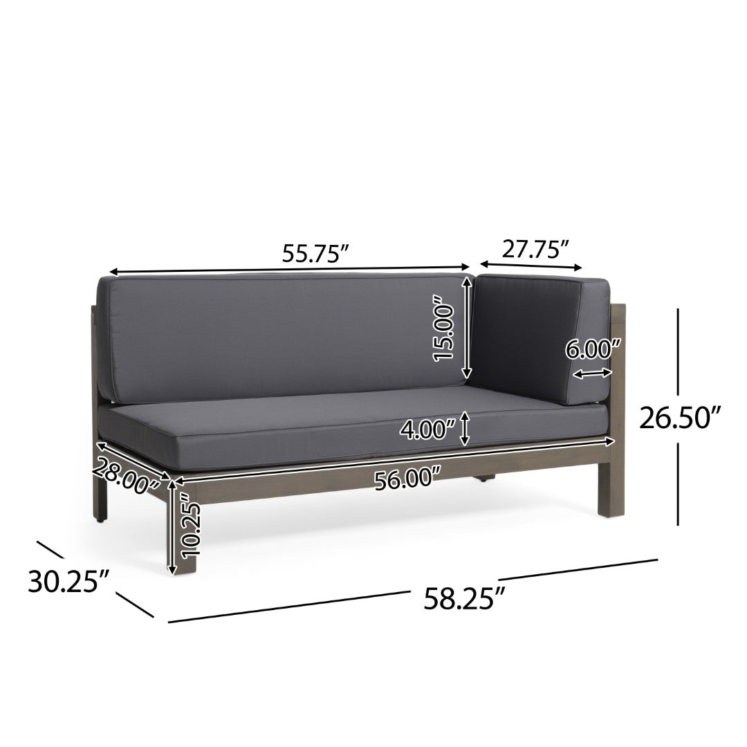 Christopher Knight Home® Outdoor Acacia Wood Corner Bench Set with Water-Resistant Cushions and Matching Coffee Table - Featuring X-Back Design for Elegant Outdoor Seating