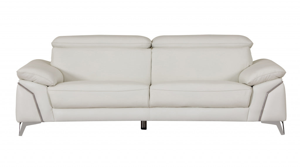 Luxurious 2-Piece Indoor Italian White Leather Seating Set for Stylish Homes